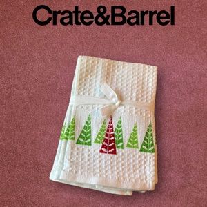 Crate & Barrel Waffle Weave Tannenbaum Dish Cloth Set